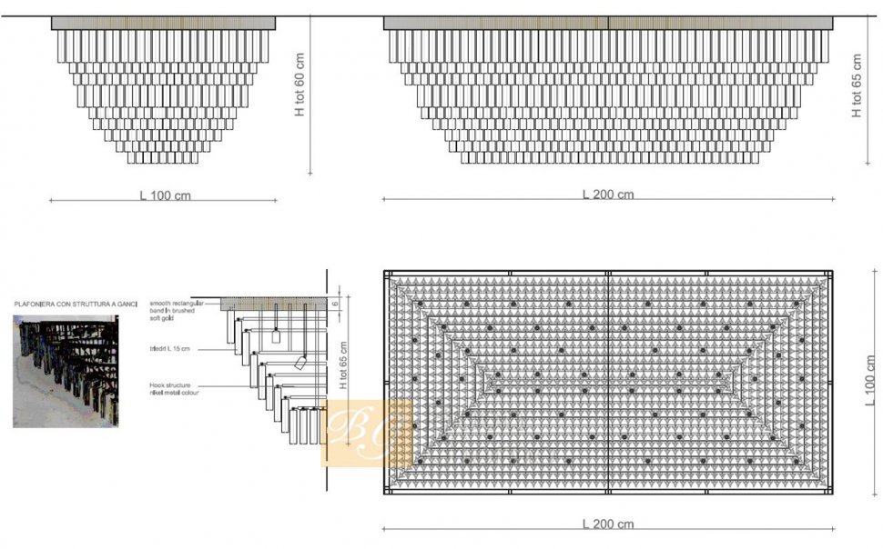 Люстра IL Paralume Marina 1512L200x100