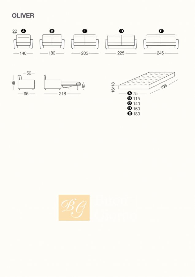 Диван-кровать Oliver фабрики Milano Bedding