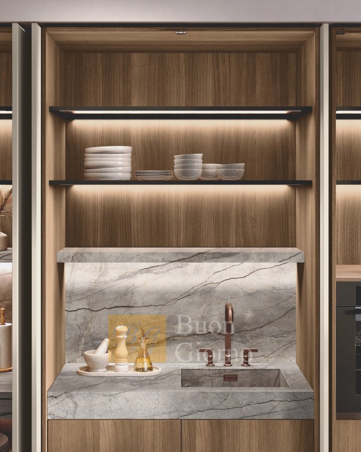 Кухня BLUNA MANIGLIA STONE фабрики BINOVA