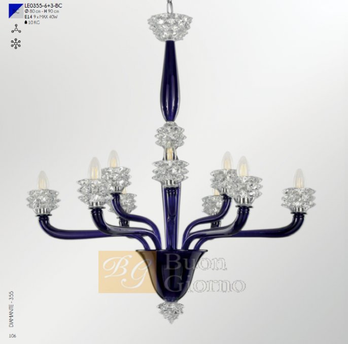 Люстра Diamante LE0355-6+3-BC  MULTIFORME