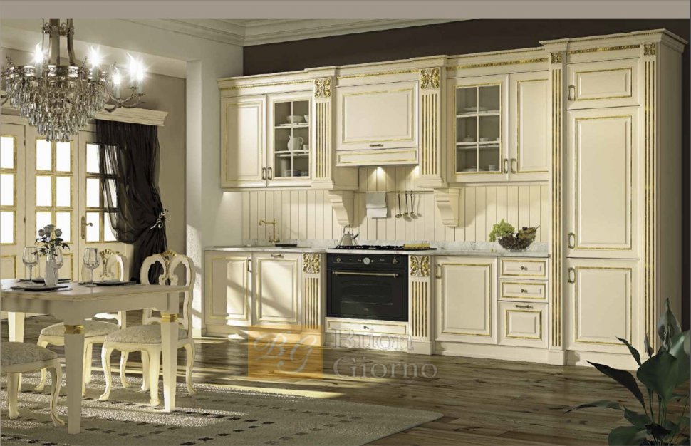 Кухня Efeso Laccato CAT2 + foglia oro Marconcini