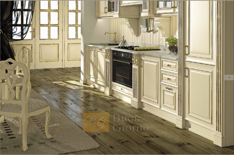 Кухня Efeso Laccato CAT2 + foglia oro Marconcini