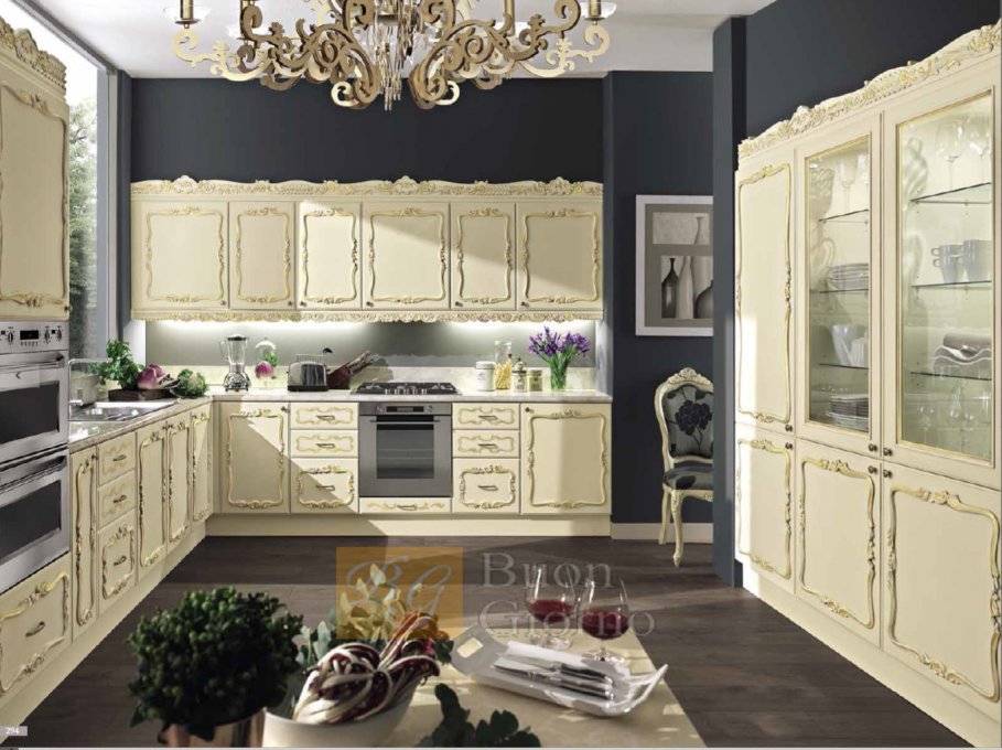 Кухня Grace Laccato CAT2 + foglia oro Marconcini