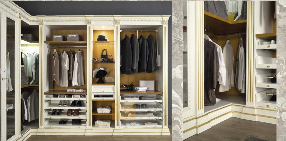 Гардеробная Efeso Collection Laccato CAT2 + foglia oro Marconcini
