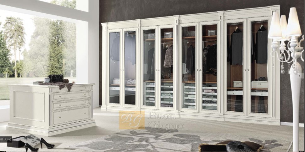Гардеробная Efeso Collection Laccato CAT2 + foglia argento Marconcini