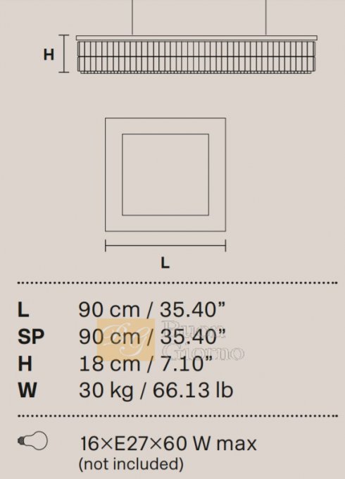 Люстра Impero&Deco VE 760/S16 SQ фабрики Masiero